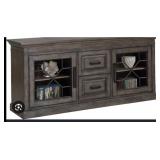 76IN TRADITIONAL WOOD TV CONSOLE IN DARK BROWN