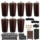 RUISITA 8 PIECES FURNITURE COUCH LEGS 4 INCH ROUND