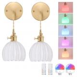 SHENMOYL BATTERY OPERATED WALL SCONCE WITH WHITE T