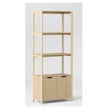 72.25" SCANDI BOOKCASE WITH THREE SHELVES AND CABI