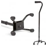 MEDLINE ALUMINUM QUAD CANE WITH SMALL BASE, 300 LB
