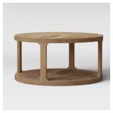$220 CASTALIA ROUND NATURAL WOOD COFFEE TABLE - TH