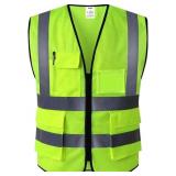 HIGH VISIBILITY REFLECTIVE SAFETY VEST WITH POCKET