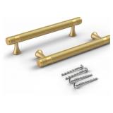 BAR CABINET HANDLE KNOB PULL BRUSHED SATIN GOLD/BR