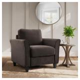 $173 WESLEY COFFEE MICROFIBER WITH ROUND ARM CHAIR