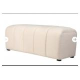 FALKON 50IN PASHA OFF WHITE FABRIC BENCH