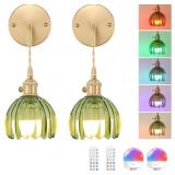 SHENMOYL BATTERY OPERATED WALL SCONCE WITH GREEN T