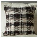 VCTOPS CHRISTMAS BLACK TARTAN KNIT THROW PILLOW CO