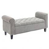 $159 HOMCOM 50 STORAGE OTTOMAN BENCH UPHOLSTERED E