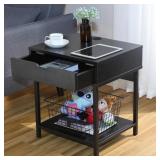JJS SIDE END TABLE, NIGHTSTAND, BEDSIDE TABLE WITH