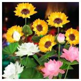 SOLAR FLOWER LIGHTS - 4 PACK OUTDOOR WATERPROOF SU