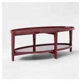$350 LACQUER COFFEE TABLE WITH GLOSSY DARK RED FIN