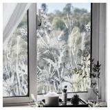 1 LOT OF 2-FLORAL WINDOW FILM DECORATIVE STATIC CL