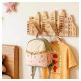 CUTE COAT RACK FOR KIDS: WOODEN FOLDING 5 HOOKS WA