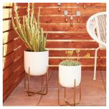 16 IN., AND 13 IN. MEDIUM WHITE METAL INDOOR OUTDO