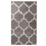 SEYWARD GREY DOORMAT 3 FT. X 4 FT. STRIPED ACCENT