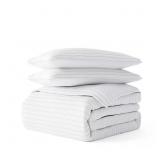 ALL SEASON 3-PCS WHITE MICROFIBER FULL/QUEEN STRIP