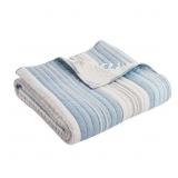 IPANEMA BLUE, WHITE STRIPE CORAL COASTAL QUILTED C