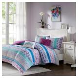 ADLEY 4-PIECE PURPLE MICROFIBER TWIN/TWIN XL SOFT