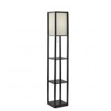 MAINSTAYS 62" PLASTIC BLACK SHELF FLOOR LAMP, SUST