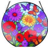 SUNFLOWER WILDFLOWERS STAINED GLASS STYLE SUNCATCH