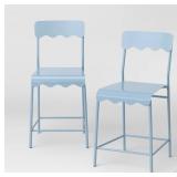 SET OF 2 24" WAVY METAL COUNTER HEIGHT BARSTOOL WI