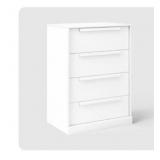 $155 MODERN 4 DRAWER DRESSER WHITE - ROOM ESSENTIA