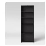 5 SHELF DORM BOOKCASE BLACK - ROOM ESSENTIALS: ADJ