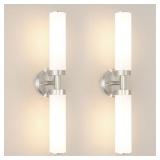 BRUSHED NICKEL WALL SCONCES SET OF 2, MODERN BATHR