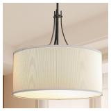 DORESSHOP BLACK 5-LIGHT FARMHOUSE DRUM CHANDELIER,