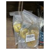 1 LOT (2) 4 PACK SDJCHEJ GOLDEN FLOWER COAT HOOKS