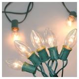 GOOTHY C9 CLEAR CHRISTMAS STRING LIGHTS, 25FT OUTD