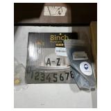 1 LOT (1) 8IN NUMBERS LETTERS METAL STICKERS.(1) L