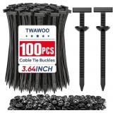 1 LOT (2) TEAWOO 100 PCS NYLON UNIVERSAL CABLE TIE