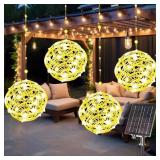 SOLAR CHRISTMAS BALL LIGHTS, WARM WHITE, 4PACK | 1
