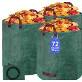 REUSABLE YARD WASTE BAGS, 72 GALLONS LEAF BAGS WIT