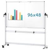 $238 VIZ-PRO DOUBLE-SIDED MOBILE WHITEBOARD, 96 X
