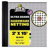 BLACK PLASTIC HARDWARE NET 2 FT. X 15 FT. REINFORC