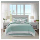 $199 COASTLINE 4-PIECE AQUA COTTON KING OVERSIZED