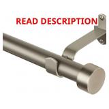 SERENA SINGLE CURTAIN ROD WITH CONTEMPORARY CAP FI