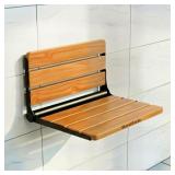 18 INCH TEAK FOLDING SHOWER SEAT WALL MOUNTED STAI