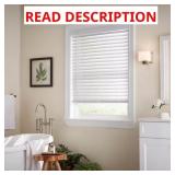 WHITE CORDLESS FAUX WOOD BLINDS FOR WINDOWS WITH 2