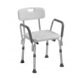 KNOCK DOWN BATH BENCH WITH BACK AND PADDED ARMS