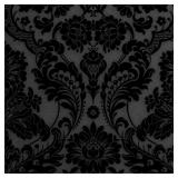 $178 GOTHIC DAMASK FLOCK NOIR NONWOVEN PAPER PASTE