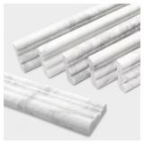 SUNWINGS HONED CARRARA WHITE 12 IN. X 2.5 IN. NATU