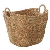 BROWN SEA GRASS CONTEMPORARY STORAGE BASKET 19 IN.