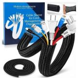 1 LOT OF 2-CABLE MANAGEMENT SLEEVE & CORD ORGANIZE