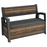 $280 KETER SIGNATURE 60 GALLON STORAGE BENCH DECK