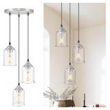 ZEYU 3-LIGHT PENDANT LIGHTING, ADJUSTABLE MODERN C