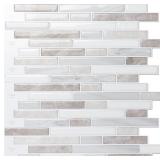 LONGKING 10 SHEET MARBLE PEEL AND STICK BACKSPLASH